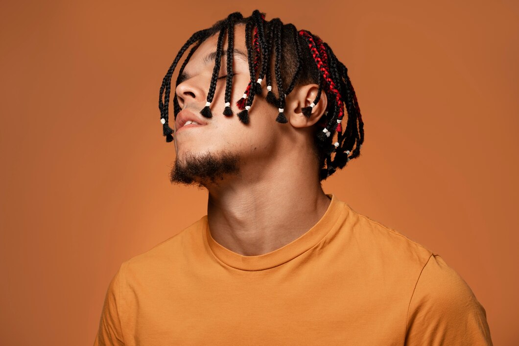 Man with styled hair - side view